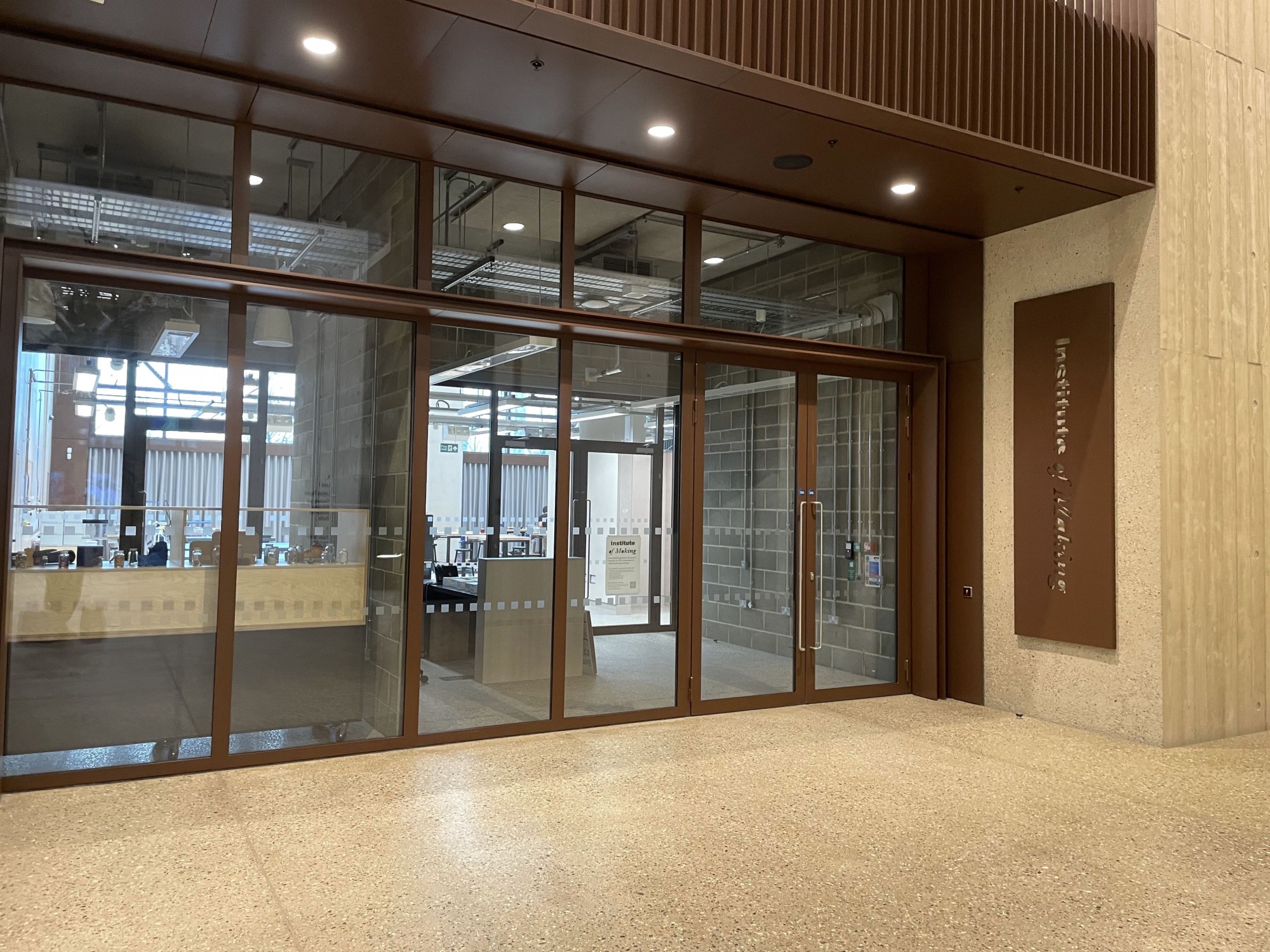 Institute of Making public entrance in Marshgate Building