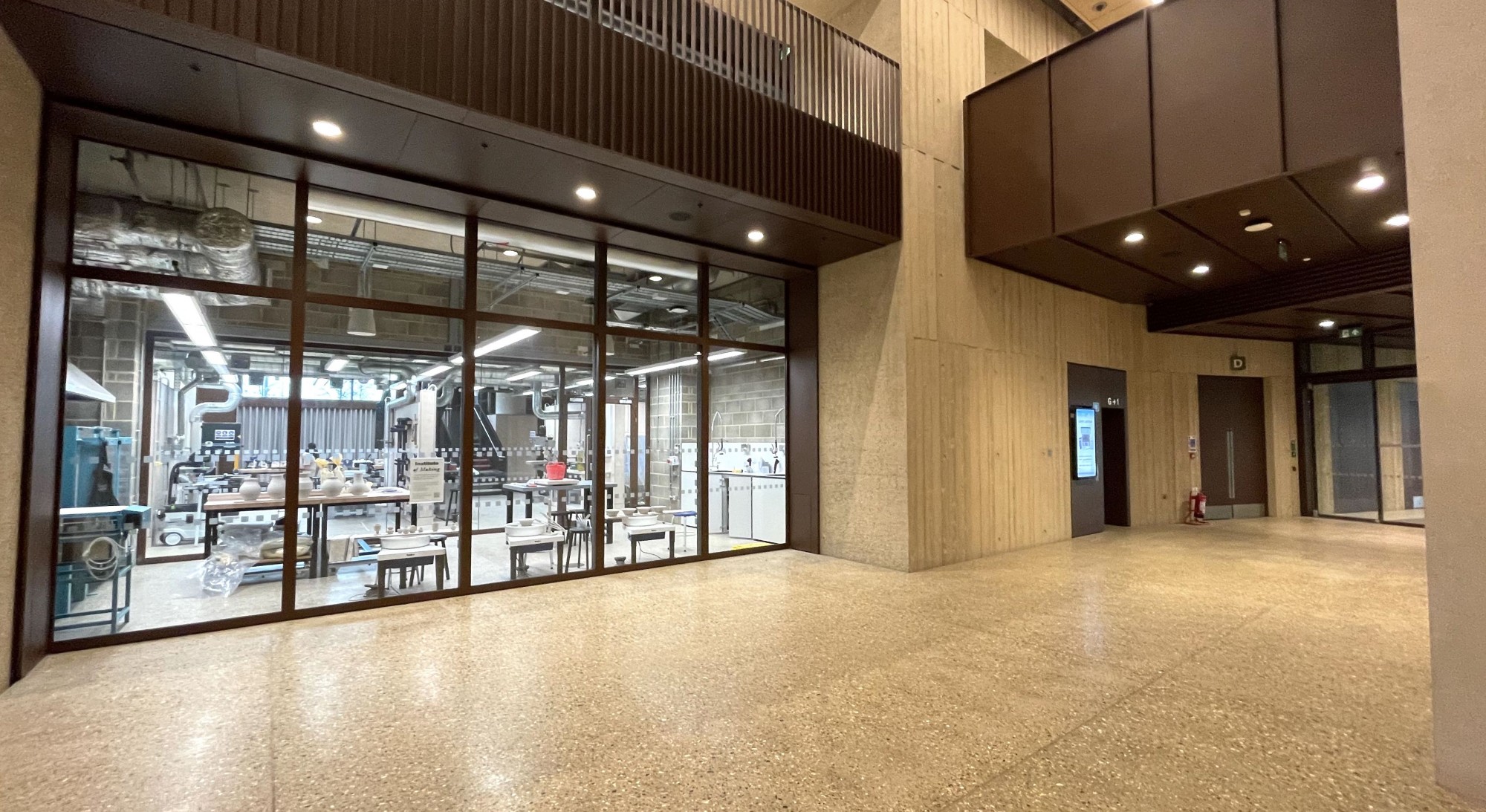 Lift to first floor in Marshgate Building lobby